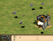 Several Sharkatzors attacking a Castle in Rise of the Rajas