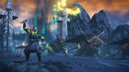 Yan Feifeng leading an army of myth units in a promotional shot
