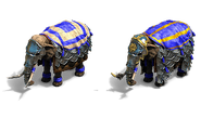 The Armored Elephant and the Siege Elephant (right)