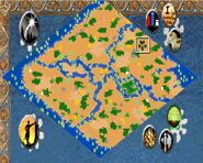 A 4-player Rivers game in Age of Empires II.