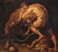 Hercules Strangling the Nemean Lion, a painting by Pieter Paul Rubens