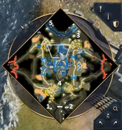 1. Sheep 2. Villagers and Wood Caches 3. Sheep 4. Gold Chests 5. Gold Chests