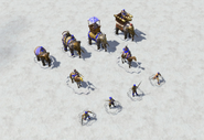 All the Mansabdar units lined in classification of elephants (top), camels (middle), and infantry (bottom)