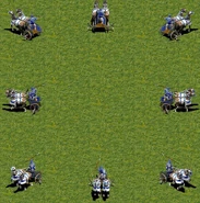 A group of Scythe Chariot, facing all possible directions