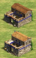 The Greek Barracks in the Civic (top) and Classical (bottom) Ages