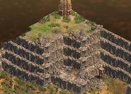 The secluded Bandit in this scenario can be discovered by cutting the trees leading to the cliff and building an Outpost