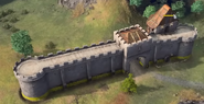 Holy Roman Empire and Order of the Dragon Stone Wall segment with a Tower and a Gate