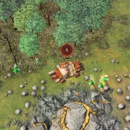 A packed building set on fire