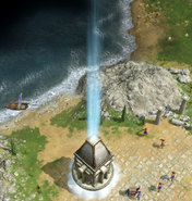 A garrisoned Sky Passage with the beam of light shooting out of its oculus