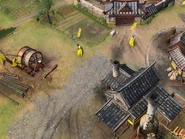 Imperial Officials supervising a Lumber Camp and a Blacksmith