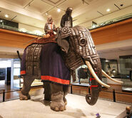 Mughal armored elephant model at the Royal Armouries Museum in Leeds, UK