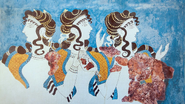 "Ladies in blue", Minoan fresco from Knossos, Heraklion museum