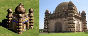Gol Gumbaz en el juego y su contraparte en la vida real