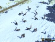 A herd of Caribous in the Yukon map of Age of Empires III