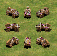 A group of packed Trebuchets in the original game