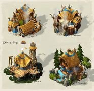 Concept art of Celtic buildings