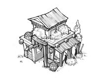 Concept art for the Greek Stables