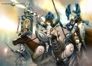 Lord Regente Vanari (comandante) y Filoestandarte Vanari (campeón y portaestandarte)