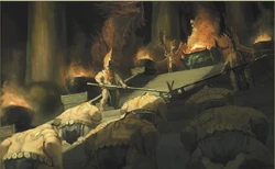 Matafuegos en su logia venerando a la Familia Real