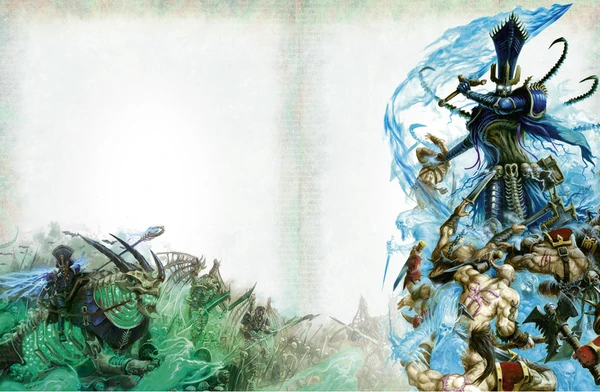 Nagash y Arkhan el Negro luchan contra los Vasallos de la Sangre.
