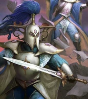 Buscador de Saber junto con un , ambos de la nación de .