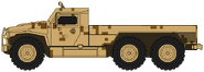 Модификация с грузовой платформой в армейском пустынном камуфляже