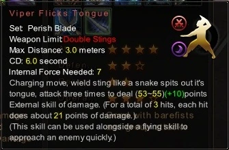 (Perish Blade) Viper Flicks Tongue (Description)
