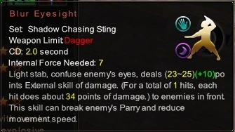 (Shadow Chasing Sting) Blur Eyesight (Description)