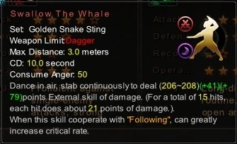 (Golden Snake Sting) Swallow The Whale (Description)