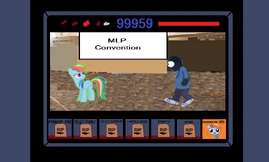 Kaamelott Animation 5.png (395 KB) Rainbow Dash and Leopold Slikk inside a video. (AGK's Dad Takes AGK to MLP Convention)