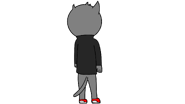 A sprite of Steve facing backwards
