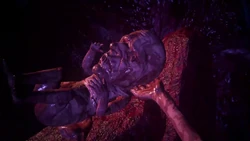 Nimrod holding the deformed infant.