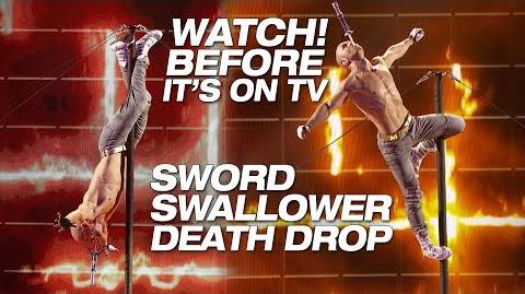 LEAK Sword Swallower Alex Magala Performs Scary Death Drop - America's Got Talent The Champions