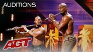 Sexy! Shirtless Flute Player Duets With Terry Crews! - America's Got Talent 2019