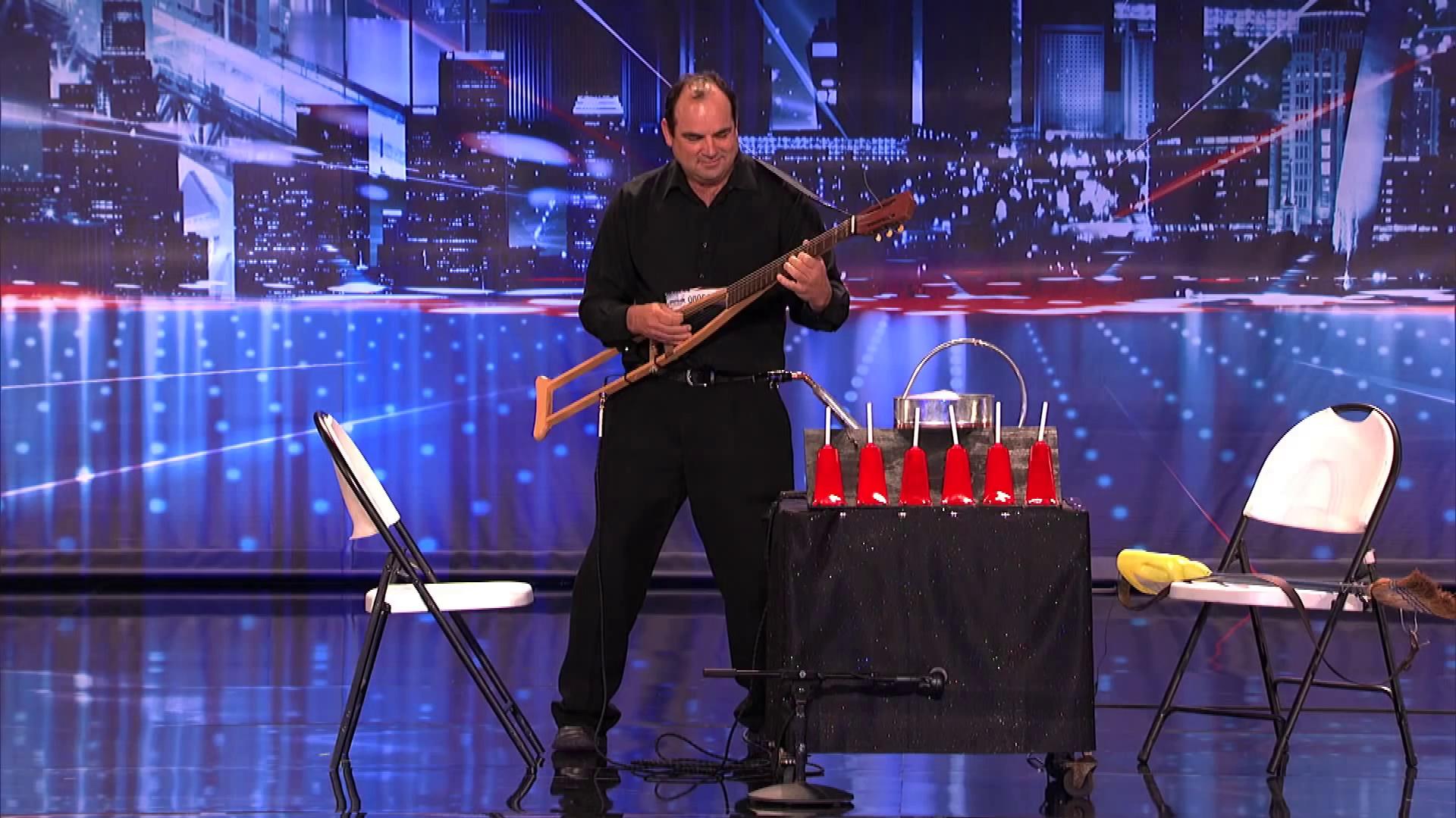 America's Got Talent 2013 - Season 8 - 105 - Abel - Musician Plays Instruments Made Out of Brooms and Crutches