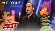 Michael Paul And His Hilarious Bird Of Prey Earn A YES! - America's Got Talent 2019