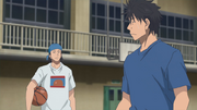 Kenji giving Yasuhara advise on improving his jump shots