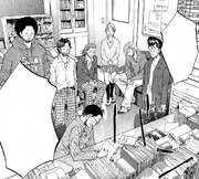 A furious Satsuki in his office with other members of the basketball team