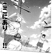 Nabe hits a home run on Chiaki's pitch
