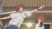 Tokiwa attempting to stop Sora from scoring