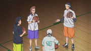 Kenji giving tips in regards to basketball to his novice teammates