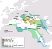 Carte de l'Empire ottoman, en 1863.