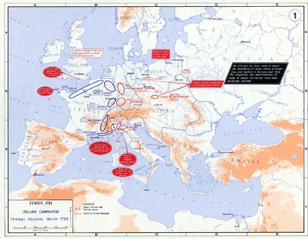 Situation stratégique de l'Europe début 1796.