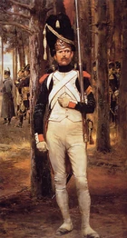 Grenadier à pied de la Garde impériale en faction. Peinture d'.
