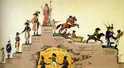 Napoleons Lebenslauf - Aufstieg und Fall , caricature anonyme allemande ca. 1813.