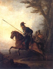Type de cosaque circa 1800, d'après Aleksander Orłowski, peintre polonais (1777 - 1832).
