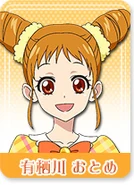 Otome Arisugawa is a bubbly girl who is in a different class from Ichigo. She admires cute and pop things including popcorns, cats and rainbow, and is best known for her catchphrase, "Love You!". Even though Otome is a bit of a klutz like Ichigo, she fears that she will make a mistake during the real thing. Therefore, Otome practises for jobs at least a year beforehand. Otome is very hard working and performs shows with all her heart.