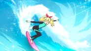Ichigo surfing in last year's nicest wave.