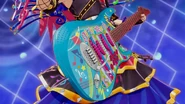 Close-up of the guitar in the anime.