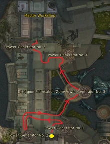 The path through the Dredgion Fabrication Zone.